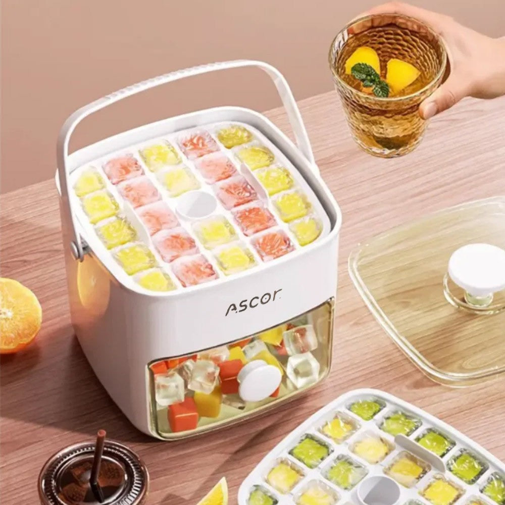 Portable Ice Maker Machine with One-Touch Press Double Layer 48 Ice Cube Maker