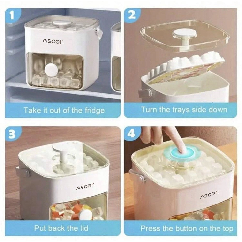 Portable Ice Maker Machine with One-Touch Press Double Layer 48 Ice Cube Maker