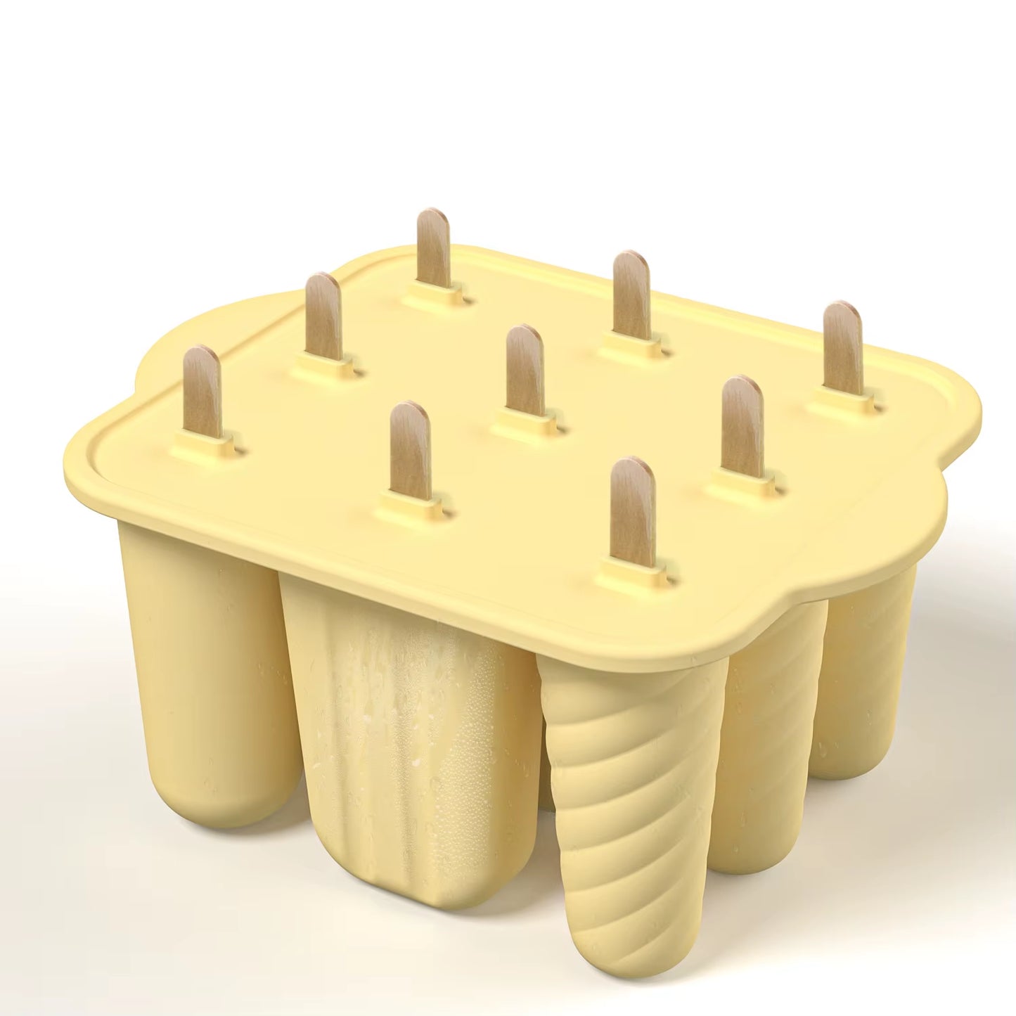 New Popsicle Molds Silicone 12 Pieces Popsicle Trays for Freezer Homemade Ice Cream Popsicle Molds with 50Pcs Popsicle Sticks