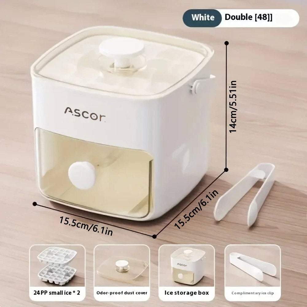 Portable Ice Maker Machine with One-Touch Press Double Layer 48 Ice Cube Maker