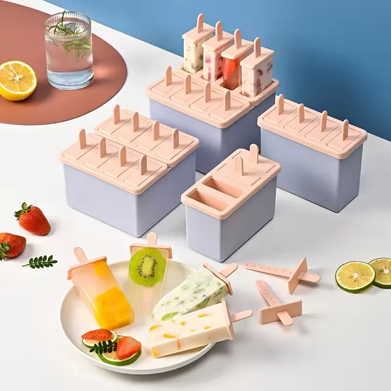 Popsicle/Sorbet Mold Popsicle Making Frozen Ice Box Lid Homemade Ice Cream Artifact Kitchen Things Gadgets Kitchen Items