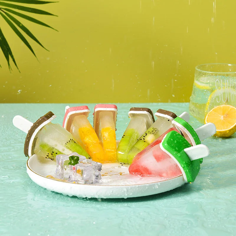 Ice Cream Mold with Cover Watermelon Shape Mold DIY Homemade Ice Popsicle Mould Frozen Juice Milk Kitchen Ice Cream Make Tools