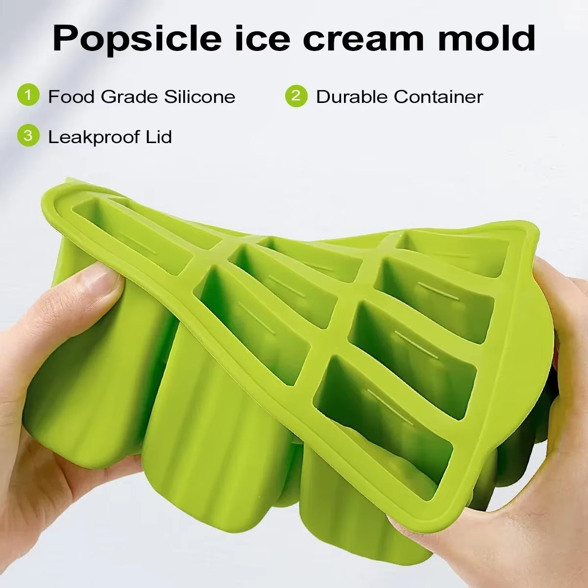 New Popsicle Molds Silicone 12 Pieces Popsicle Trays for Freezer Homemade Ice Cream Popsicle Molds with 50Pcs Popsicle Sticks