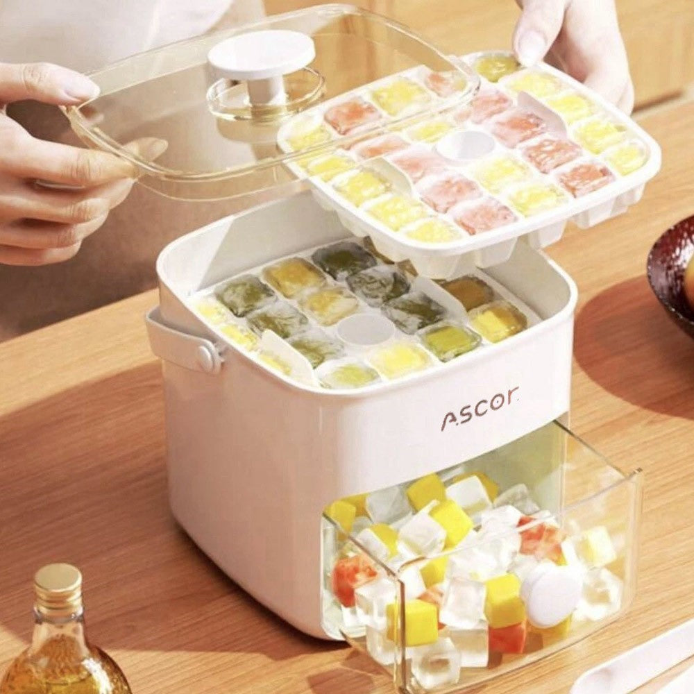 Portable Ice Maker Machine with One-Touch Press Double Layer 48 Ice Cube Maker