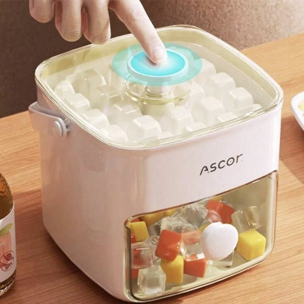 Portable Ice Maker Machine with One-Touch Press Double Layer 48 Ice Cube Maker