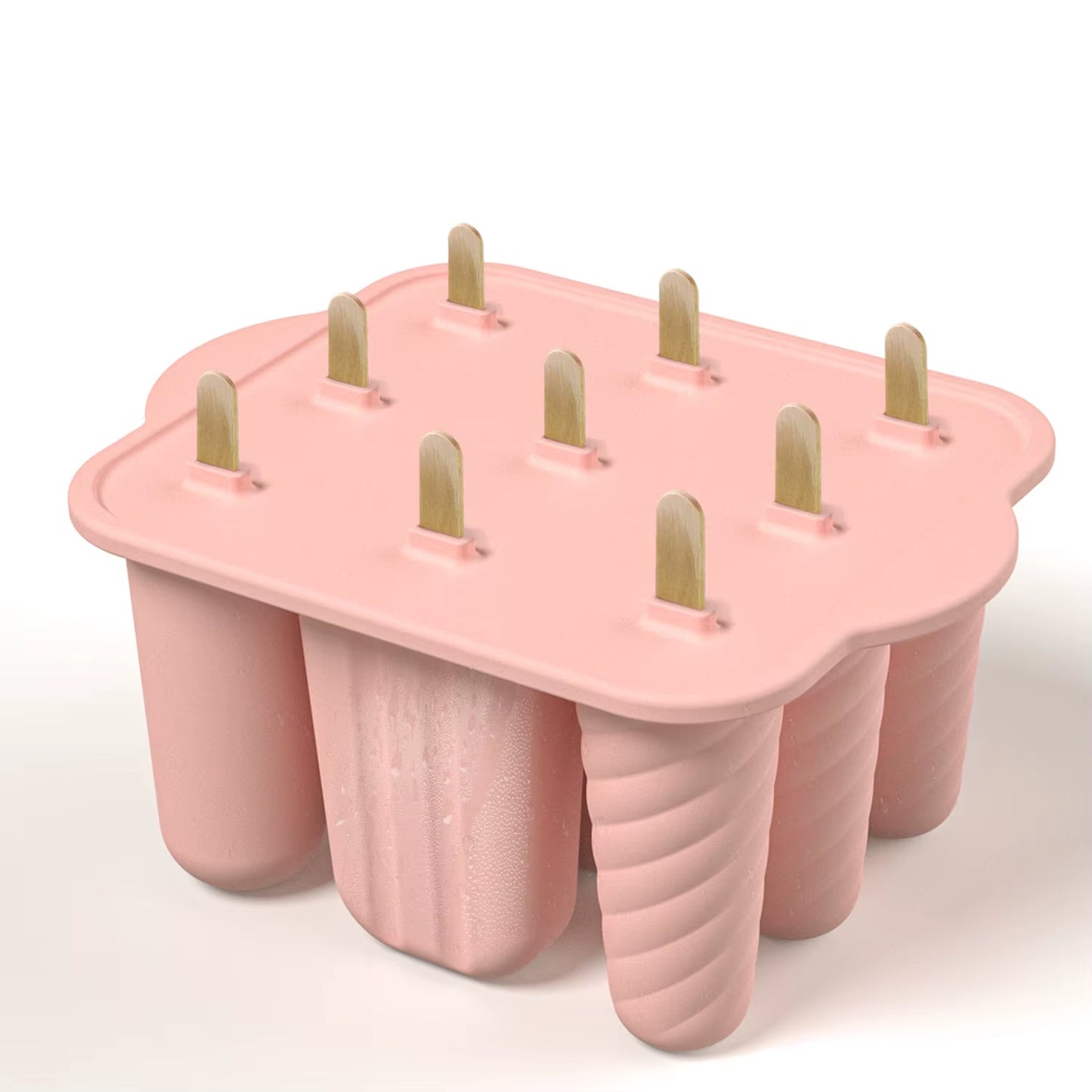 New Popsicle Molds Silicone 12 Pieces Popsicle Trays for Freezer Homemade Ice Cream Popsicle Molds with 50Pcs Popsicle Sticks