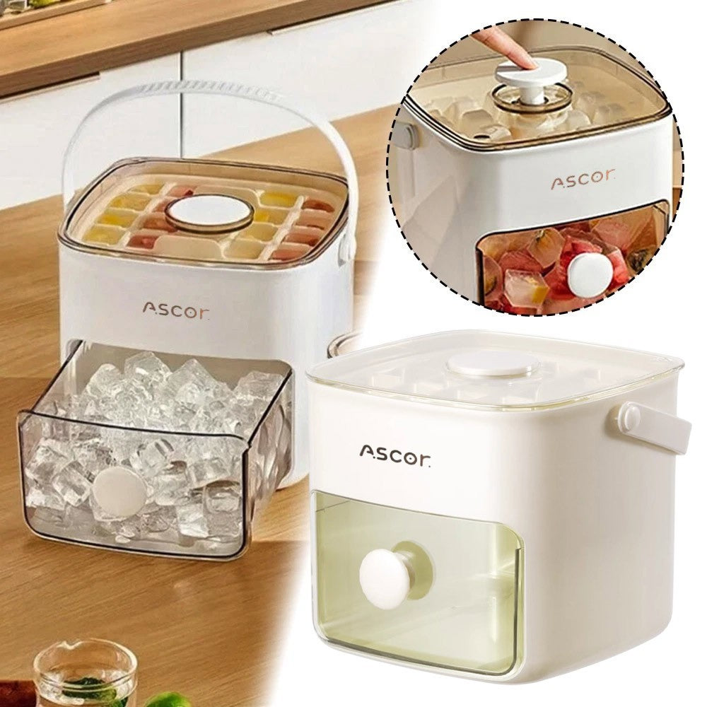Portable Ice Maker Machine with One-Touch Press Double Layer 48 Ice Cube Maker