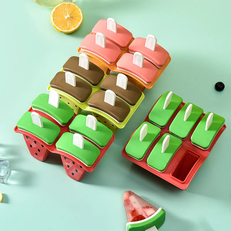 Ice Cream Mold with Cover Watermelon Shape Mold DIY Homemade Ice Popsicle Mould Frozen Juice Milk Kitchen Ice Cream Make Tools