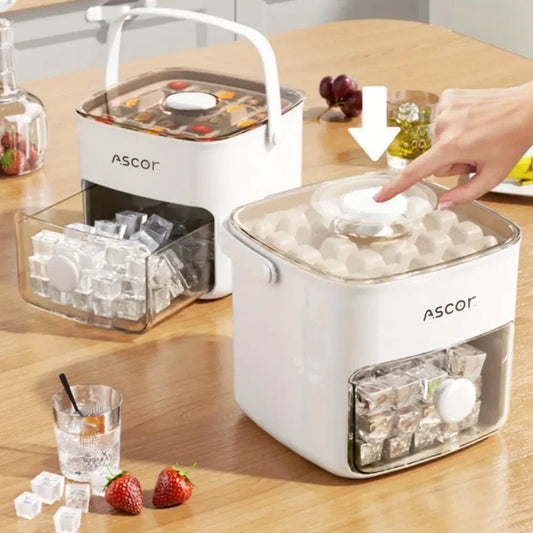 Portable Ice Maker Machine with One-Touch Press Double Layer 48 Ice Cube Maker