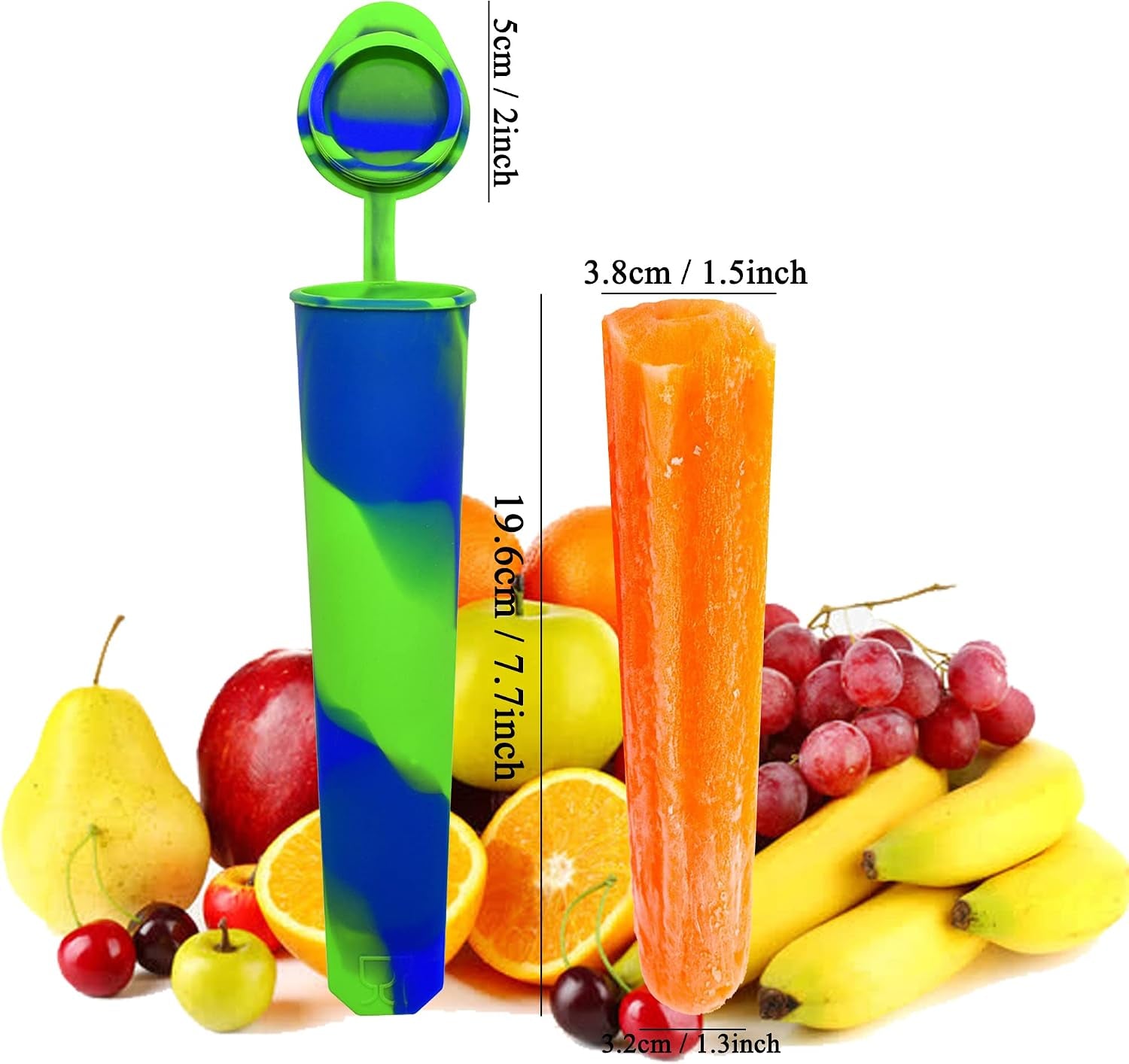 Silicone Popsicle Moulds with Attached Lids - 6 Pack Kitchen Ice Pop Moulds, Flexible & Durable - Reusable - Easy Clean, Multicolored Ice Lollies (Colorful)