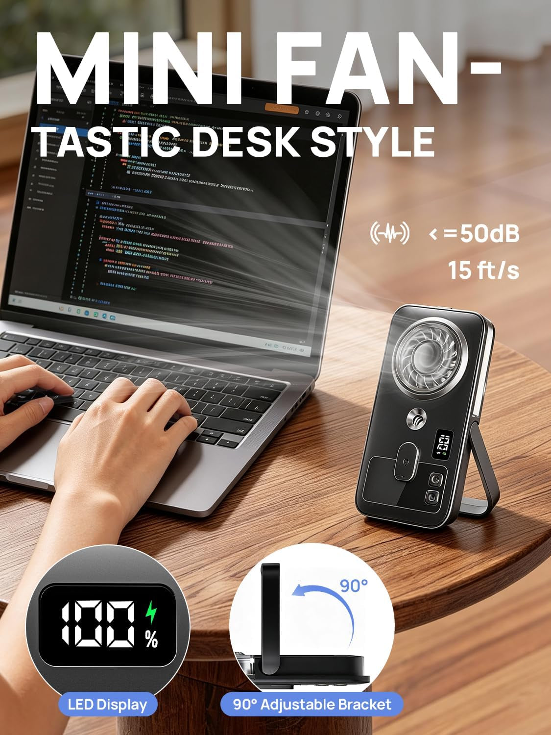 Hand Fan with Water Spray, Portable Handheld Fans Rechargeable with 4 Speeds, USB Personal Mini Misting Fan, LED Display, Small Pocket Desk Fans for Home Office Travel Outdoor