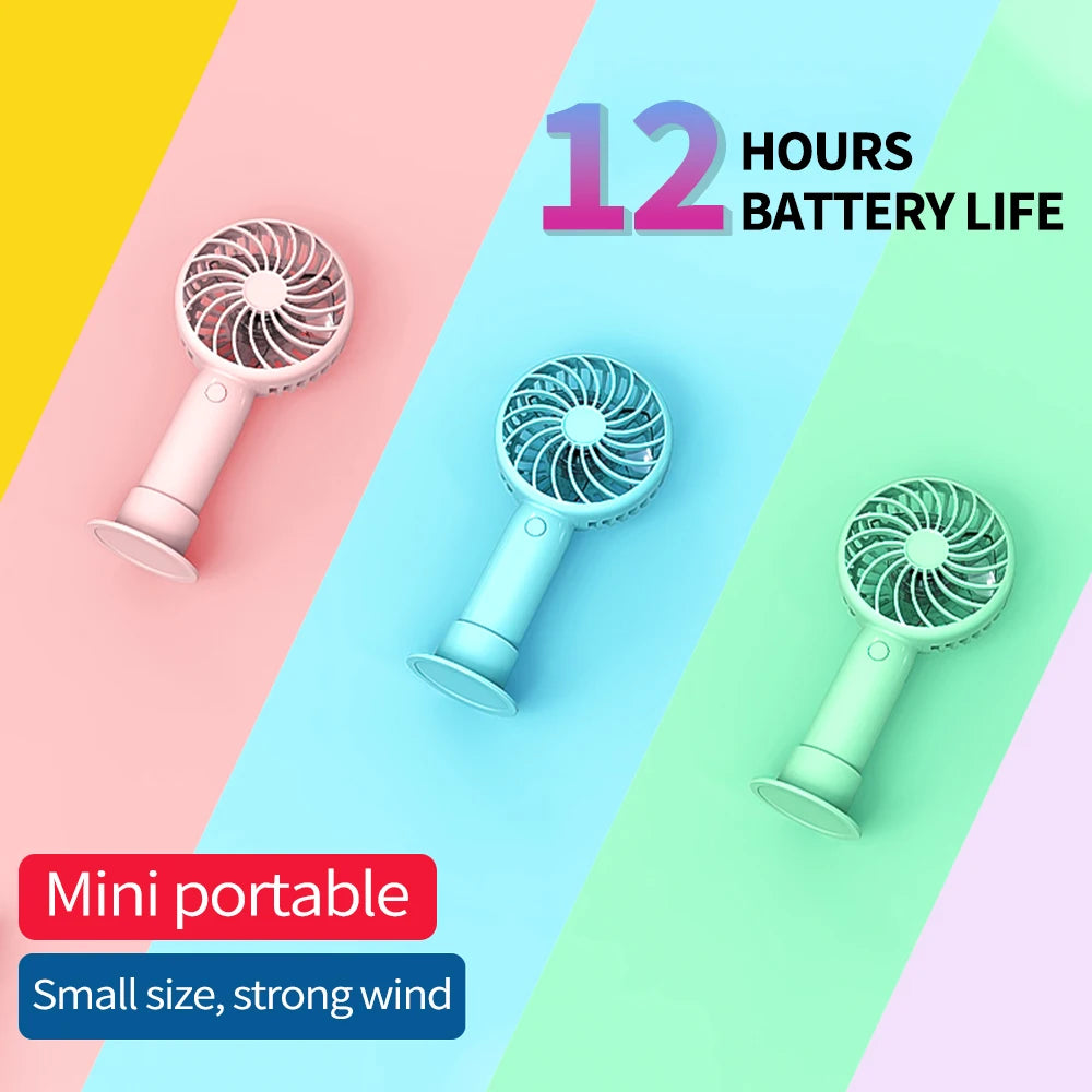 1200Mah Mini Portable Fanshandheld USB Rechargeable Quiet Handheld Fanair Cooler Outdoor Travel Hand Fans Ventilation Fan