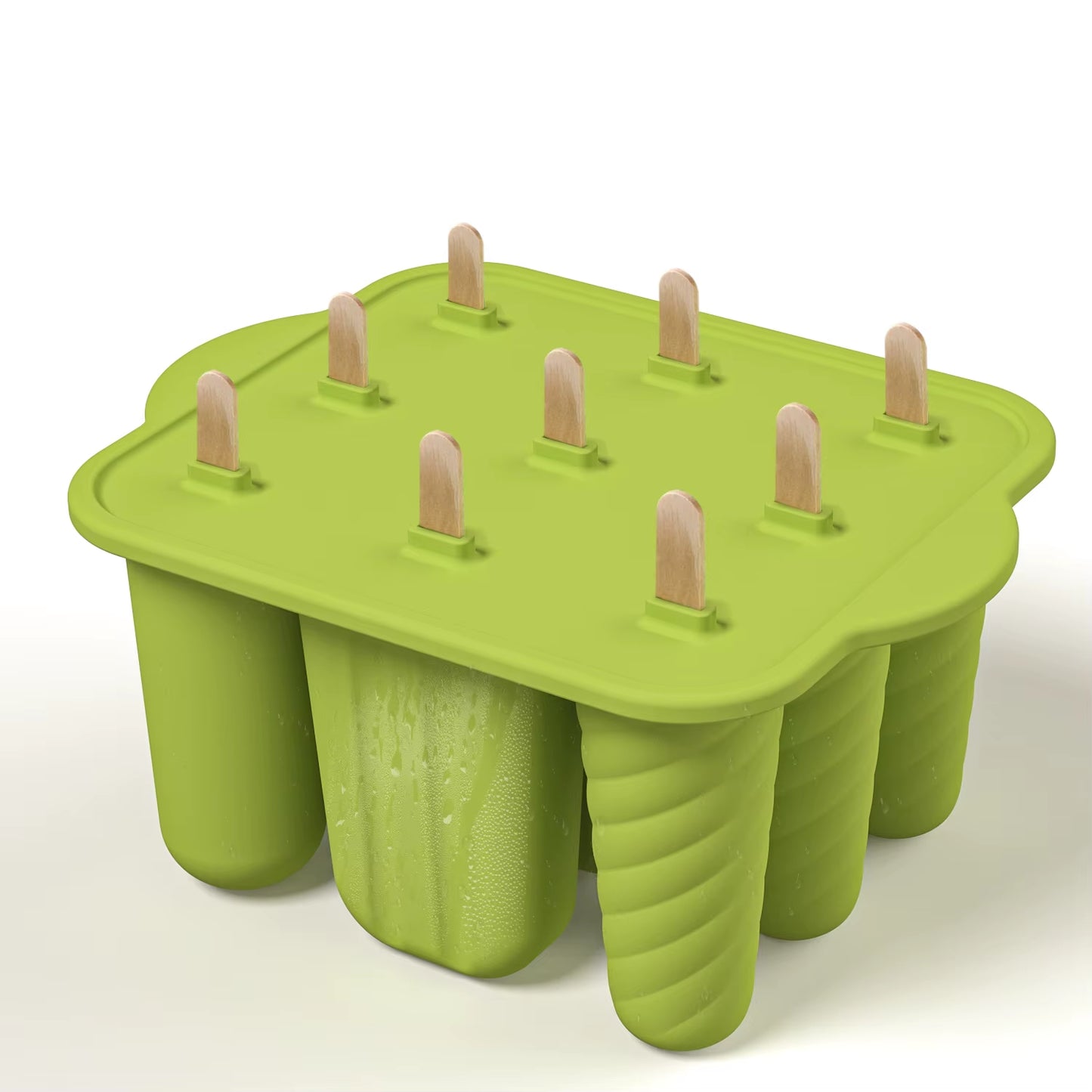 New Popsicle Molds Silicone 12 Pieces Popsicle Trays for Freezer Homemade Ice Cream Popsicle Molds with 50Pcs Popsicle Sticks